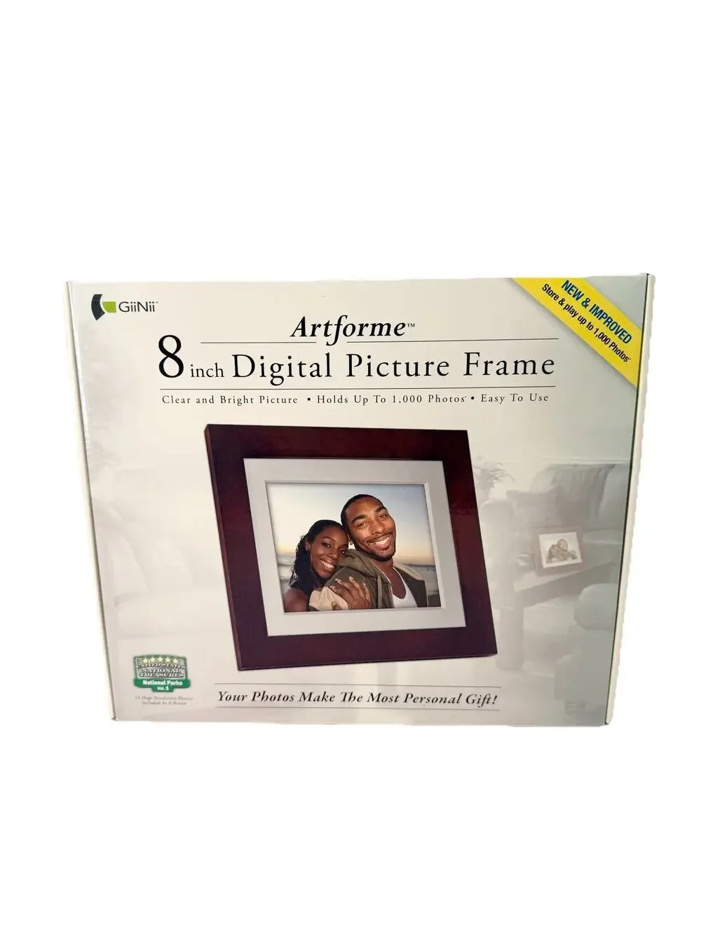 Artforme 8-Inch Digital Frame with Remote 128MB up to 1000 Photos